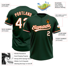 Load image into Gallery viewer, Custom Green White-Orange Two-Button Unisex Softball Jersey
