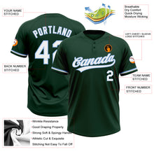 Load image into Gallery viewer, Custom Green White-Light Blue Two-Button Unisex Softball Jersey