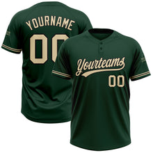 Load image into Gallery viewer, Custom Green City Cream-Black Two-Button Unisex Softball Jersey

