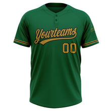 Загрузить изображение в средство просмотра галереи, Custom Kelly Green Old Gold-Black Two-Button Unisex Softball Jersey