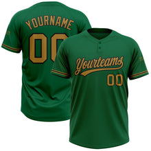 Загрузить изображение в средство просмотра галереи, Custom Kelly Green Old Gold-Black Two-Button Unisex Softball Jersey