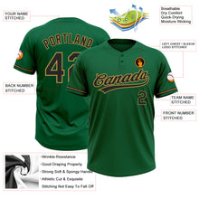 Загрузить изображение в средство просмотра галереи, Custom Kelly Green Black-Old Gold Two-Button Unisex Softball Jersey
