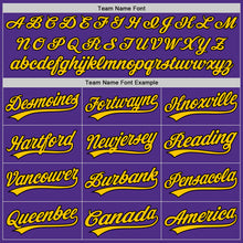 Charger l'image dans la galerie, Custom Purple Black-Yellow Two-Button Unisex Softball Jersey