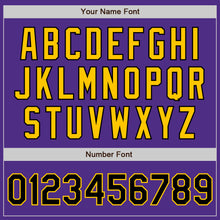 Charger l'image dans la galerie, Custom Purple Black-Yellow Two-Button Unisex Softball Jersey