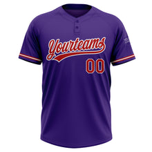 Загрузить изображение в средство просмотра галереи, Custom Purple Red-White Two-Button Unisex Softball Jersey
