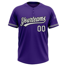 Charger l'image dans la galerie, Custom Purple White-Black Two-Button Unisex Softball Jersey