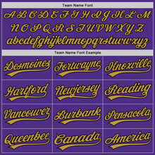 Загрузить изображение в средство просмотра галереи, Custom Purple Black-Old Gold Two-Button Unisex Softball Jersey