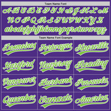 Charger l'image dans la galerie, Custom Purple Neon Green-White Two-Button Unisex Softball Jersey