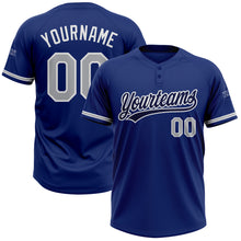 Загрузить изображение в средство просмотра галереи, Custom Royal Gray-White Two-Button Unisex Softball Jersey