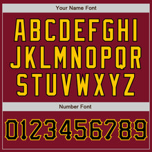 Load image into Gallery viewer, Custom Crimson Black-Yellow Two-Button Unisex Softball Jersey