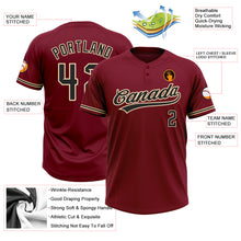 Load image into Gallery viewer, Custom Crimson Black-City Cream Two-Button Unisex Softball Jersey