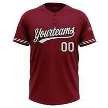 Load image into Gallery viewer, Custom Crimson White-Black Two-Button Unisex Softball Jersey
