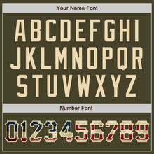 Load image into Gallery viewer, Custom Olive Vintage USA Flag-City Cream Salute To Service Two-Button Unisex Softball Jersey