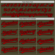 Load image into Gallery viewer, Custom Olive Red-Black Salute To Service Two-Button Unisex Softball Jersey
