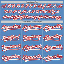 Load image into Gallery viewer, Custom Powder Blue White-Red Two-Button Unisex Softball Jersey