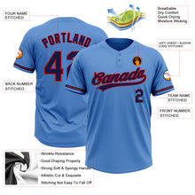 Load image into Gallery viewer, Custom Powder Blue Navy-Red Two-Button Unisex Softball Jersey