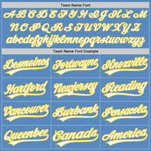 Load image into Gallery viewer, Custom Powder Blue White-Yellow Two-Button Unisex Softball Jersey