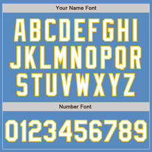 Load image into Gallery viewer, Custom Powder Blue White-Yellow Two-Button Unisex Softball Jersey