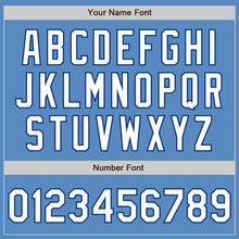 Load image into Gallery viewer, Custom Powder Blue White-Royal Two-Button Unisex Softball Jersey