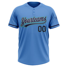 Load image into Gallery viewer, Custom Powder Blue Navy Gray-Teal Two-Button Unisex Softball Jersey