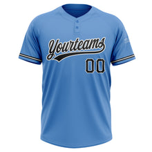 Load image into Gallery viewer, Custom Powder Blue Black-White Two-Button Unisex Softball Jersey