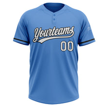 Load image into Gallery viewer, Custom Powder Blue White-Black Two-Button Unisex Softball Jersey