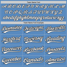 Load image into Gallery viewer, Custom Powder Blue White-Black Two-Button Unisex Softball Jersey