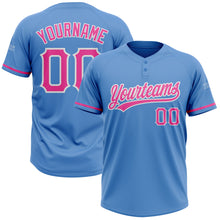 Загрузить изображение в средство просмотра галереи, Custom Powder Blue Pink-White Two-Button Unisex Softball Jersey