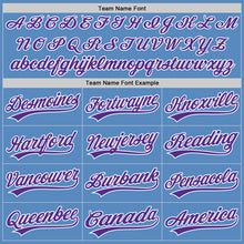 Load image into Gallery viewer, Custom Powder Blue Purple-White Two-Button Unisex Softball Jersey