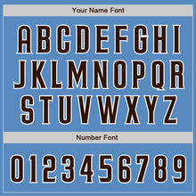 Load image into Gallery viewer, Custom Powder Blue Brown-White Two-Button Unisex Softball Jersey