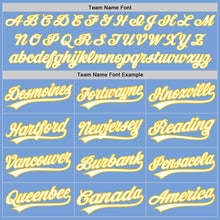 Загрузить изображение в средство просмотра галереи, Custom Light Blue White-Yellow Two-Button Unisex Softball Jersey