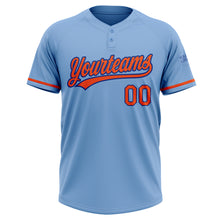 Загрузить изображение в средство просмотра галереи, Custom Light Blue Orange-Royal Two-Button Unisex Softball Jersey