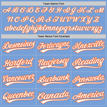 Загрузить изображение в средство просмотра галереи, Custom Light Blue White-Orange Two-Button Unisex Softball Jersey
