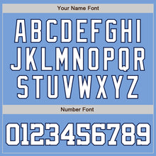 Load image into Gallery viewer, Custom Light Blue White-Navy Two-Button Unisex Softball Jersey