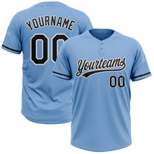 Загрузить изображение в средство просмотра галереи, Custom Light Blue Black-White Two-Button Unisex Softball Jersey