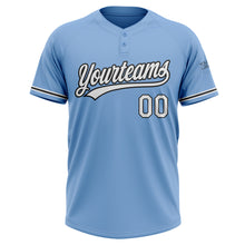 Загрузить изображение в средство просмотра галереи, Custom Light Blue White-Black Two-Button Unisex Softball Jersey
