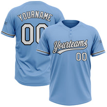 Загрузить изображение в средство просмотра галереи, Custom Light Blue White-Black Two-Button Unisex Softball Jersey