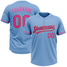 Загрузить изображение в средство просмотра галереи, Custom Light Blue Pink-Black Two-Button Unisex Softball Jersey