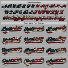 Load image into Gallery viewer, Custom Gray Vintage USA Flag-Black Two-Button Unisex Softball Jersey