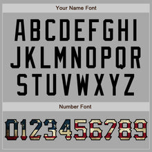 Load image into Gallery viewer, Custom Gray Vintage USA Flag-Black Two-Button Unisex Softball Jersey