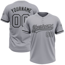 Laden Sie das Bild in den Galerie-Viewer, Custom Gray Black Two-Button Unisex Softball Jersey