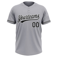 Laden Sie das Bild in den Galerie-Viewer, Custom Gray Black-White Two-Button Unisex Softball Jersey