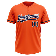 Загрузить изображение в средство просмотра галереи, Custom Orange Navy-White Two-Button Unisex Softball Jersey