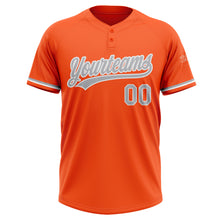 Загрузить изображение в средство просмотра галереи, Custom Orange Gray-White Two-Button Unisex Softball Jersey