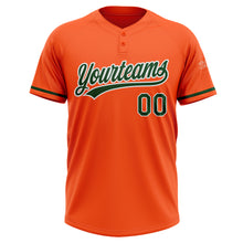 Загрузить изображение в средство просмотра галереи, Custom Orange Green-White Two-Button Unisex Softball Jersey
