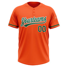 Загрузить изображение в средство просмотра галереи, Custom Orange Kelly Green-White Two-Button Unisex Softball Jersey