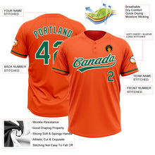 Загрузить изображение в средство просмотра галереи, Custom Orange Kelly Green-White Two-Button Unisex Softball Jersey