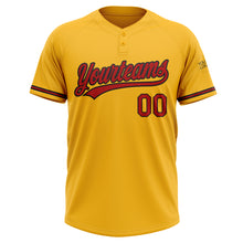 Load image into Gallery viewer, Custom Gold Red-Black Two-Button Unisex Softball Jersey
