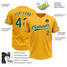 Laden Sie das Bild in den Galerie-Viewer, Custom Gold Green-White Two-Button Unisex Softball Jersey