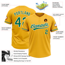 Laden Sie das Bild in den Galerie-Viewer, Custom Gold Kelly Green-White Two-Button Unisex Softball Jersey